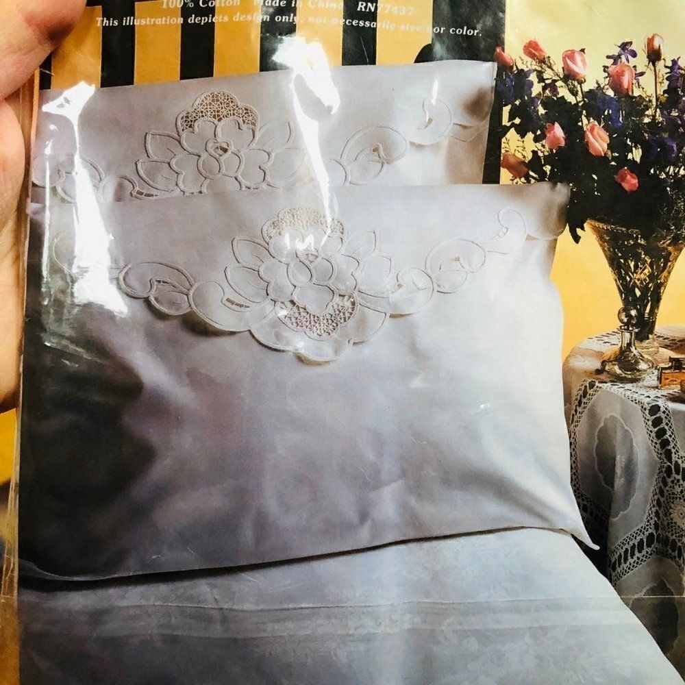 Orem Swiss Braid Rose Embroidery Pillowsham Queen